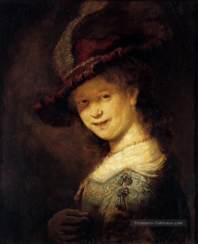 Portrait de Laughing Saskia Rembrandt Peintures à l'huile
